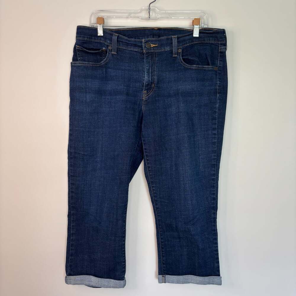 Levi's cuffed capri womens 32 navy stretch denim casual